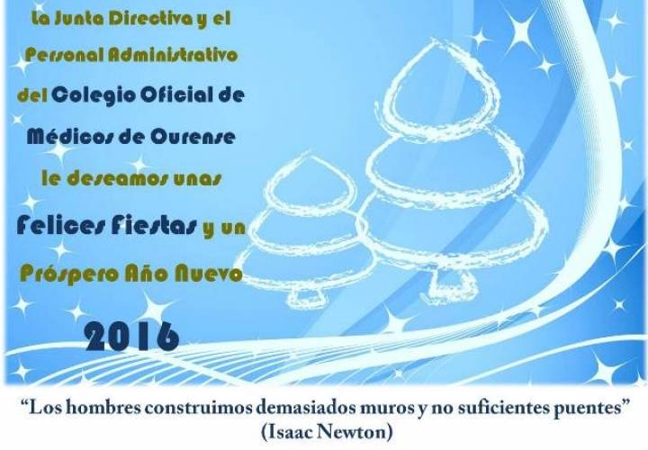 El Colegio Oficial de Médicos de Ourense le desea Felices Fiestas